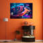 Neon Sea Jellyfish - Wrapped Canvas Print-438227916