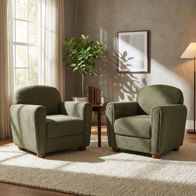 Chaise d'appoint rembourrée de style Mid-Century avec pieds en bois d'hévéa
