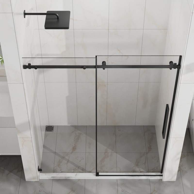 Porte de douche coulissante sans cadre modernisée en verre trempé