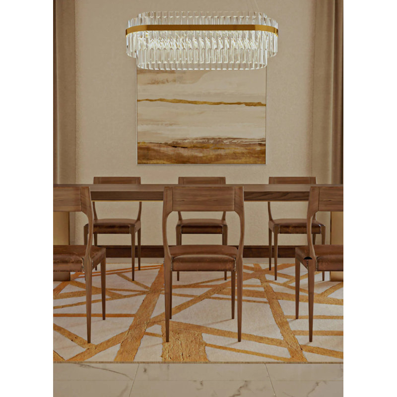 Evalynn Abstract Machine Woven Chenille/Polyester Area Rug in Gold, Rectangle 2' x 4'