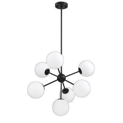 Luminaire suspendu noir 7 lumières Annamarra