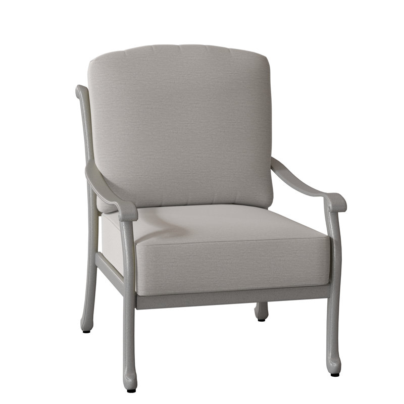 Casa Aluminum Outdoor Lounge Chair, Chestnut Brown, Impact Vapor Gray Sunbrella®