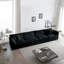 Canapé modulaire confortable en U avec méridienne réversible, grand canapé modulaire en U