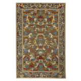 Wool Area Rug in Brown/Yellow/Blue