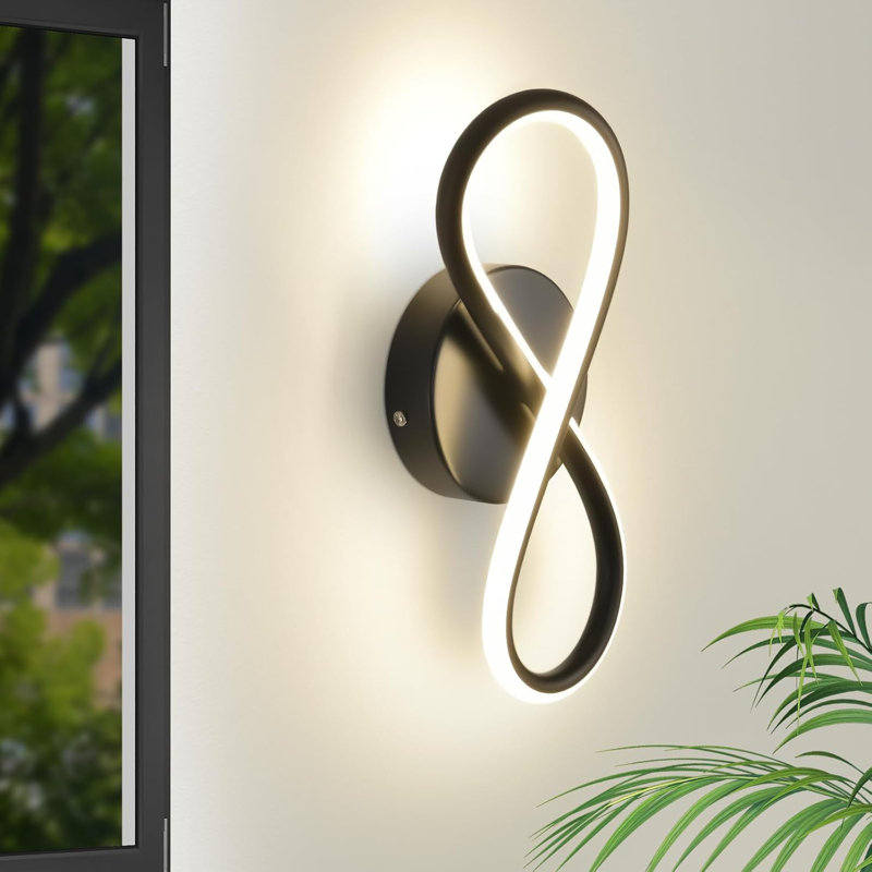 1-Light LED Flush Mounted Sconce, Black