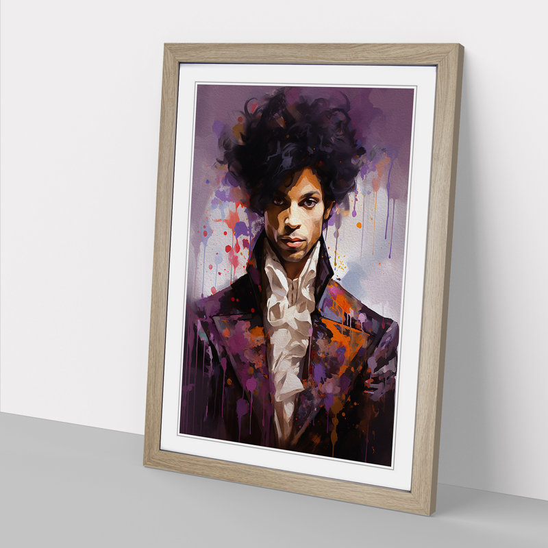 Prince Impressionism - Single Picture Frame Print on Wood, Oak, 34cm H x 25cm W x 2cm D