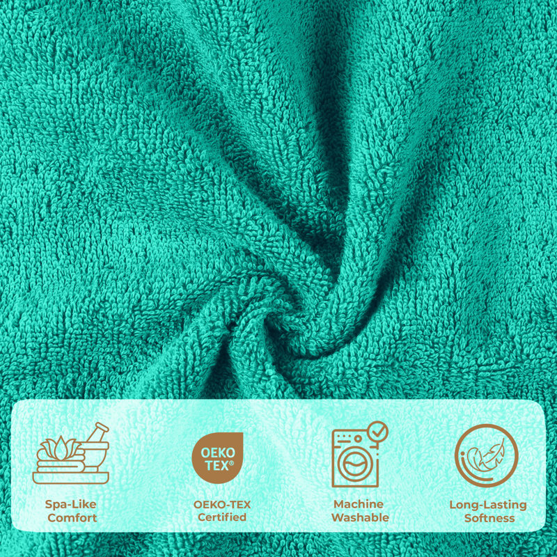 Rei Certified Egyptian Cotton Medium Weight Solid Luxury 2 Piece Bath Sheet Set, Sea Green
