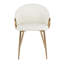 Chaise en métal doré et similicuir blanc