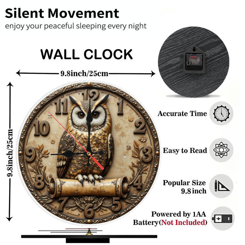Horloge murale hibou