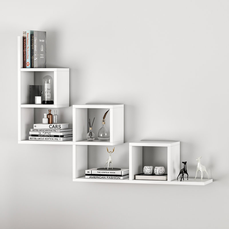 Caitlin Wood Accent Shelf, White