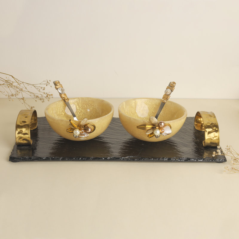 Golden Aura Snack Bowls Set