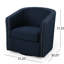 Élégant fauteuil bleu pivotant - Fauteuil confortable 100% lin avec profondeur de 33,5 po