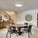 Rustic 18" Dstressed White Drum LED Flush Mount Ceiling Light