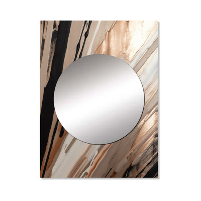 «Isola Rosegold» embrassant l'essence des lignes V - miroir en marbre, miroir mural moderne unique, impression d'art en métal