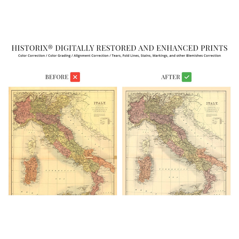 1890, Italie, carte sur papier, H 24 po x l 18 po