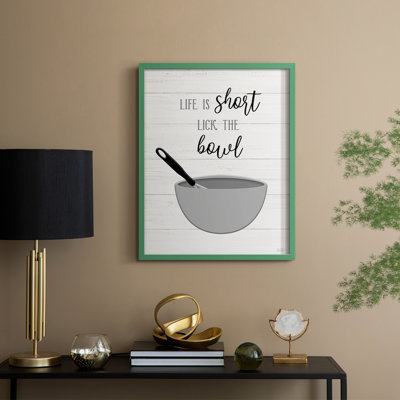 Lick The Bowl Framed Print - Solid Wood