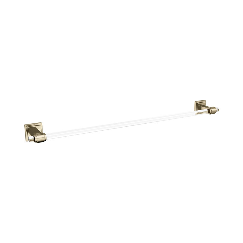 Barre à serviettes murale Glacio, Transparent / champagne doré, H 0,63 po x L 26,25 po x P 3,06 po