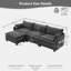 Canapé modulaire surdimensionné de 102 po avec repose-pieds mobile, canapé en velours côtelé à 4 places en L, canapé convertible en nuage avec deux poches latérales, canapé moderne pour le salon-296104930