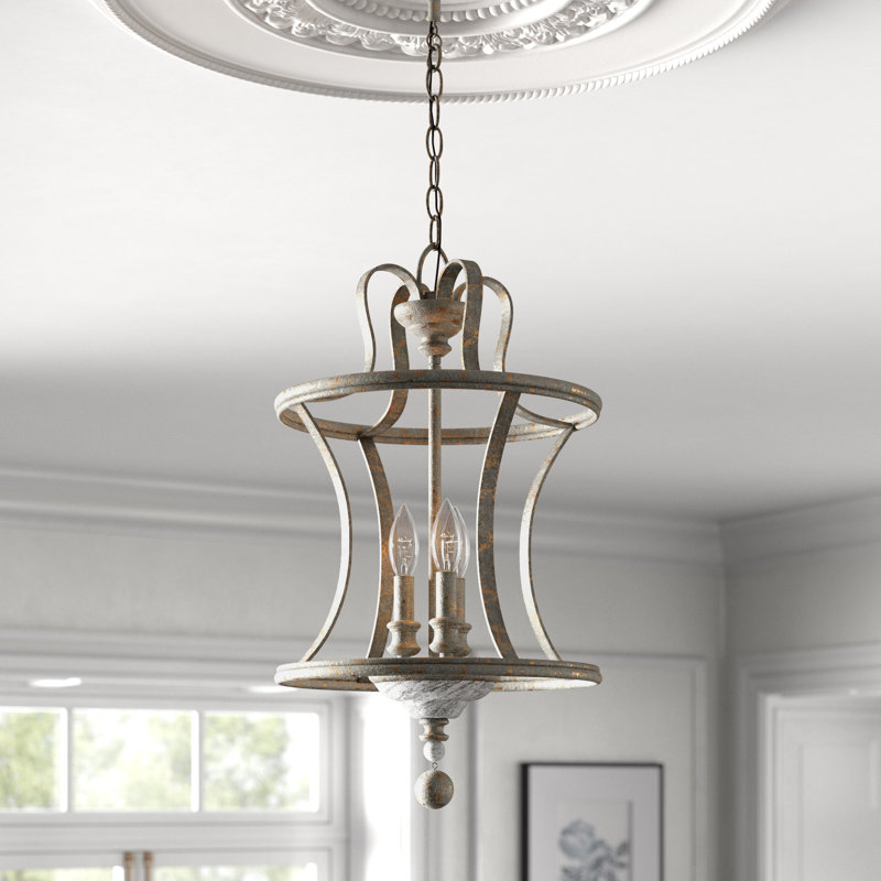 Luminaire suspendu cylindrique de style lanterne à 4 lumières Timurs