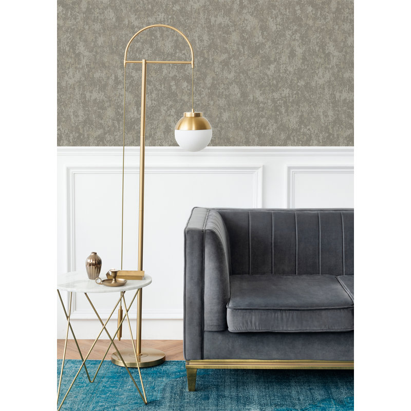Metallic Wallpaper Roll, Gray