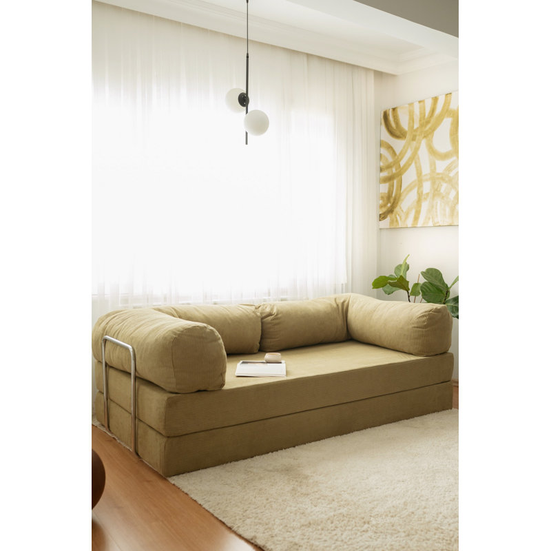 Canapé-lit 3 places, 3, H 39,37 po x l 27,56 po x P 78,74 po, Kaki