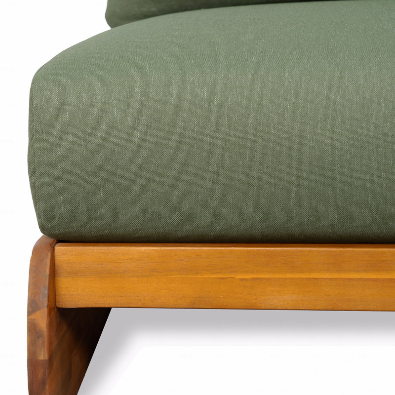 Fauteuil club d'extérieur, bois d'acacia, Vert