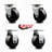 4 Inch Phenolic Caster Set with Ball Bearings 2 Swivel 2 Rigid SCC