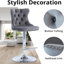Rondel Swivel Upholstered Adjustable Height Counter Stool with Solid Wood Frame-1052913688