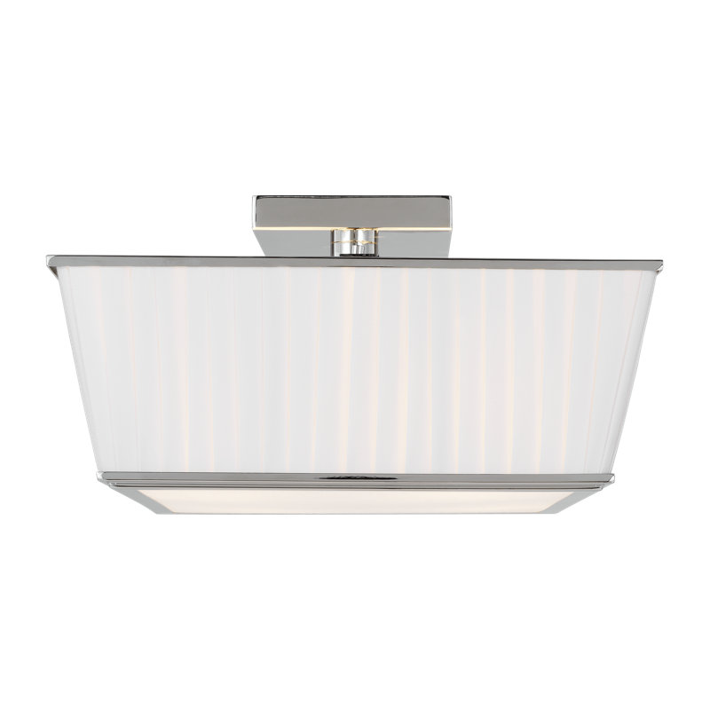 Esther Glass Flush Mount, Polished Nickel