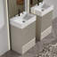Ensemble de meuble-lavabo autoportant pour salle de bain moderne avec lavabo autoportant beige en céramique blanche sans drain et robinet Gada