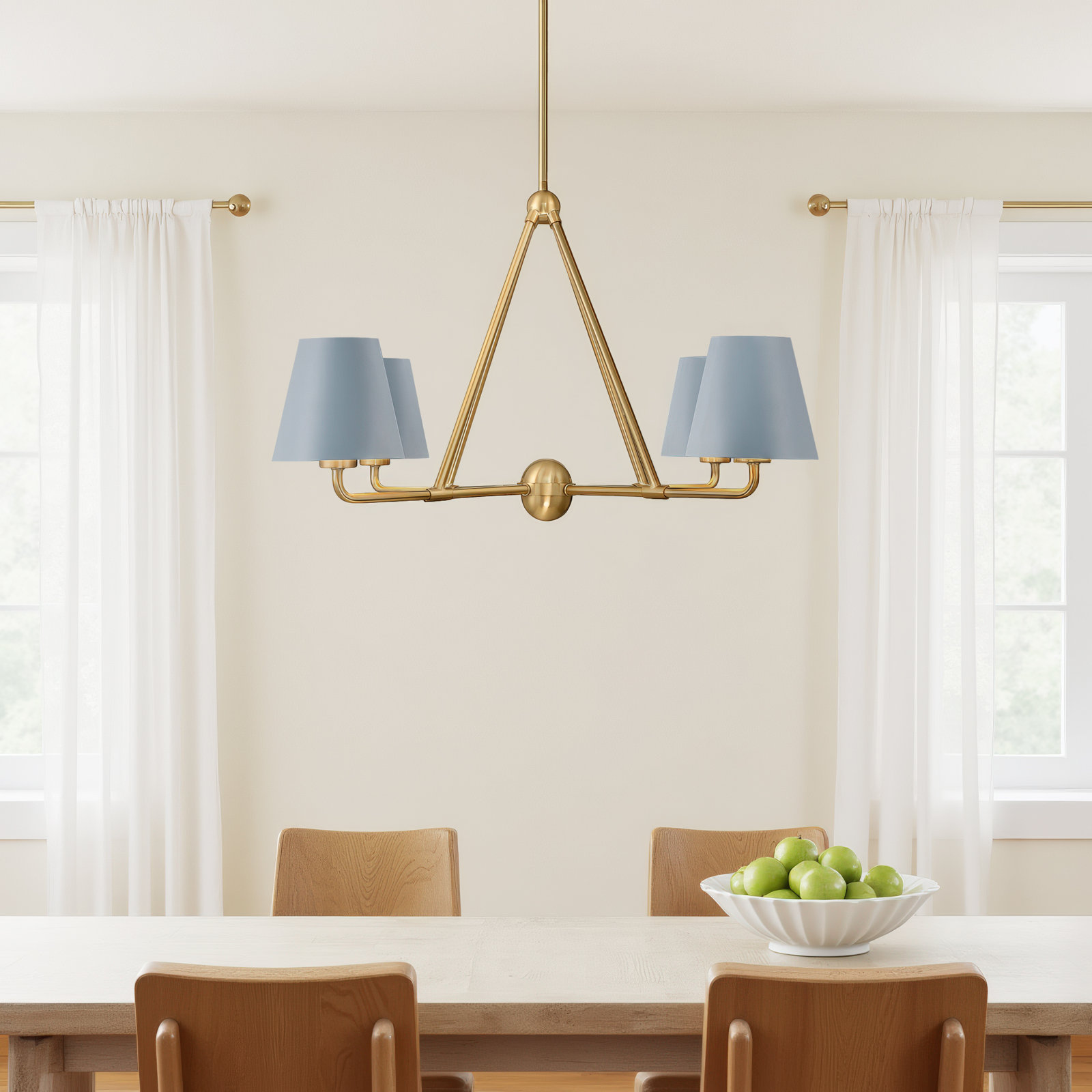 Kinston 4 - Light Shaded Classic Chandelier, Gold, Blue