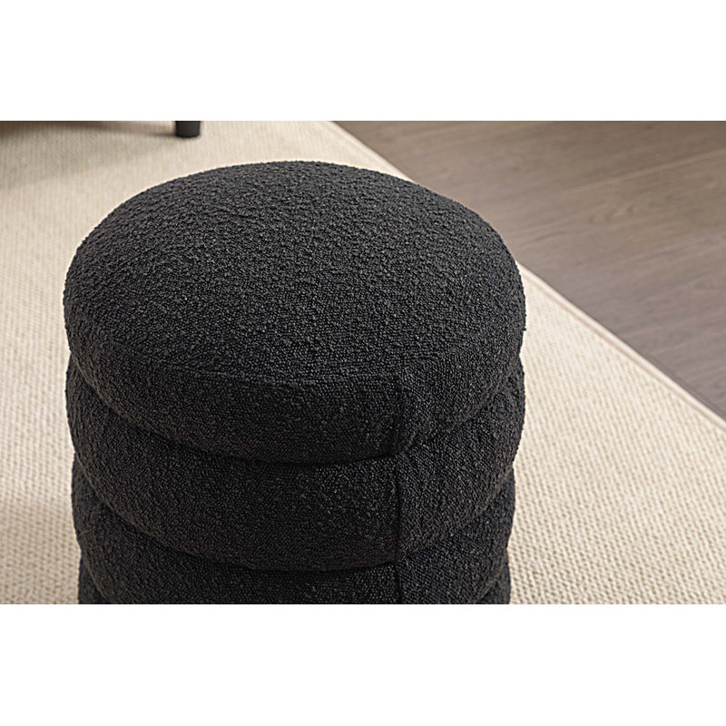Repose-pieds Soft, Bouclé noir
