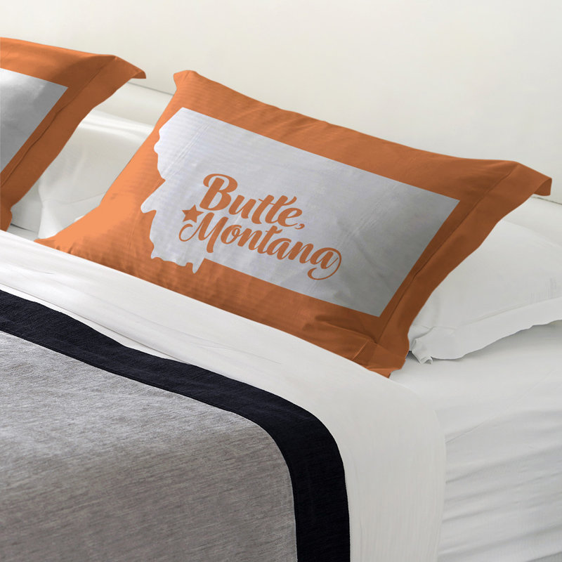 Butte Polyester Sham Set, Microfiber, King, Orange