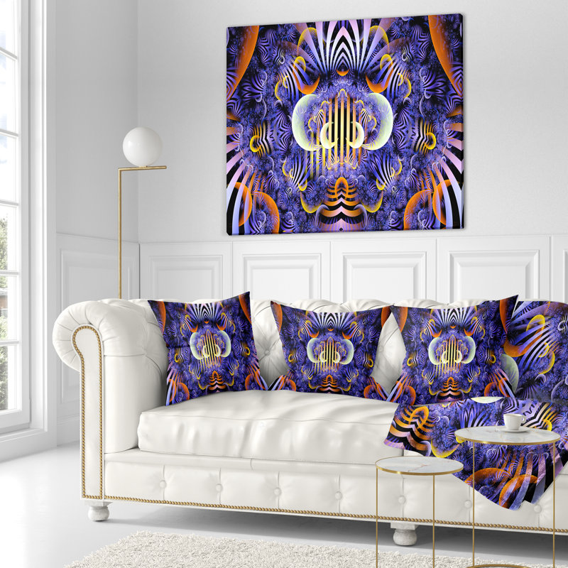 Oreiller d’illustration à motif floral magique, 16 po x 1 po, Coussin décoratif