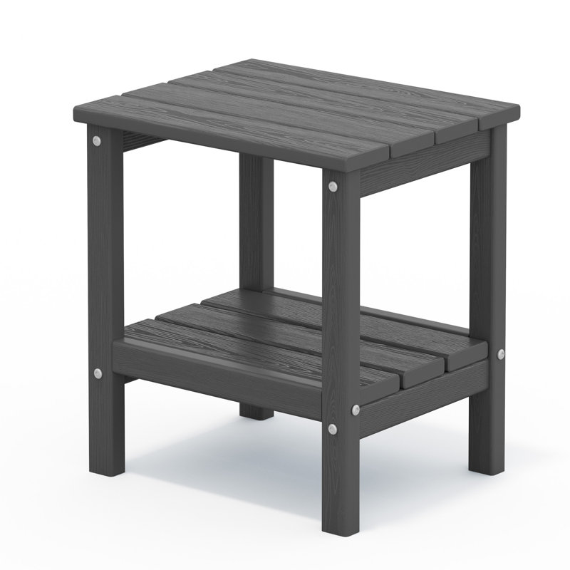 Wolak Double-Tier Patio Table Side Table, Grey