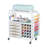 Organization And Storage Craft Rolling Table For Cricut Machines, With 28 Vinyl Roll Holders, Hooks And 5 Drawers, White