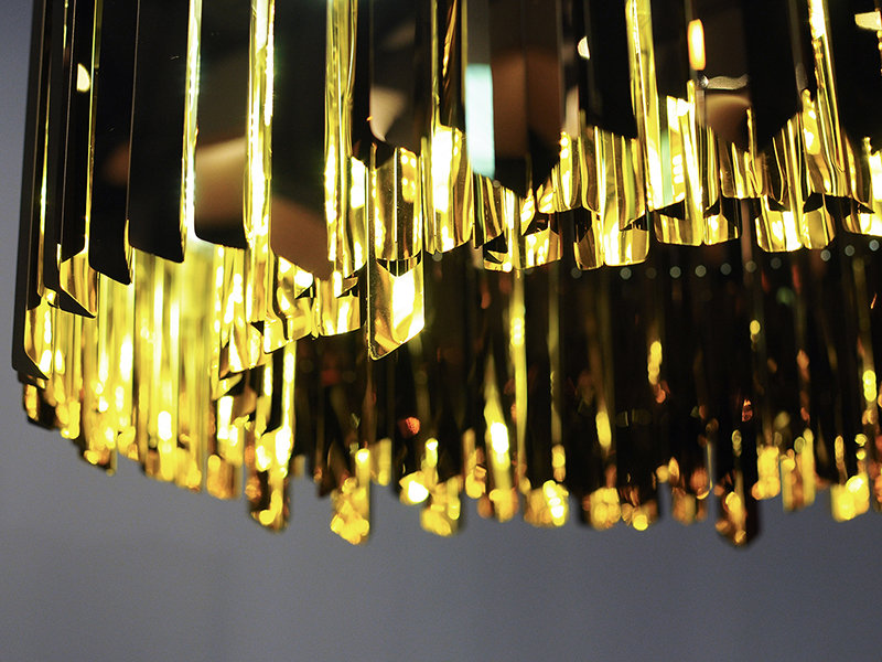 Facet Chandelier, Polished Brass, 11.8" H x 39.4" W x 39.4" D