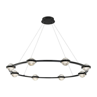 Lustre 8 lumières DEL Circolo, finition noire