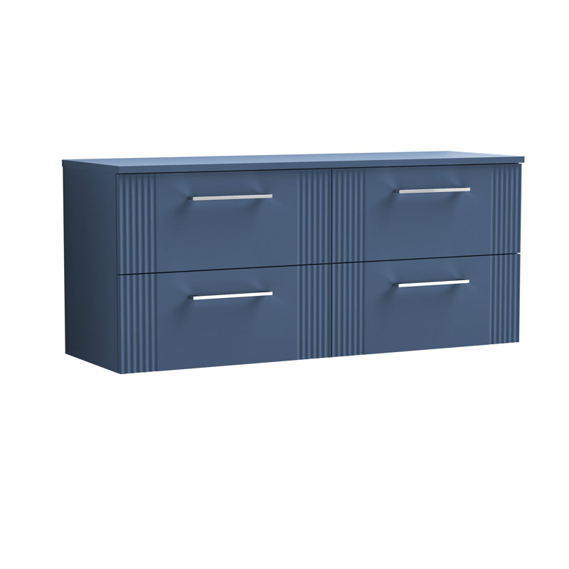 Deco 120.5cm Single Bathroom Vanity Base Only in White, Satin Blue