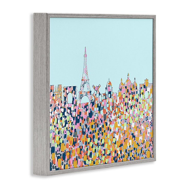Abstrait, vue sur la ville de Paris, estampe numérique encadrée par Ashley Singleton, Estampe numérique Farmhouse
