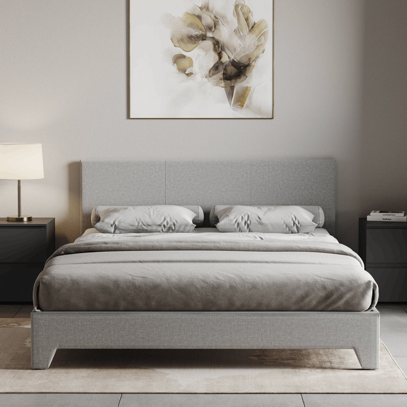 Scipio Upholstered Bed, UKFR Certified, Double (4'6), Light Grey