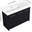 Meuble-lavabo de 48 po en châtaignier noir avec lavabo en résine et facteur authentifié - porte d'évier moderne à fermeture en douceur