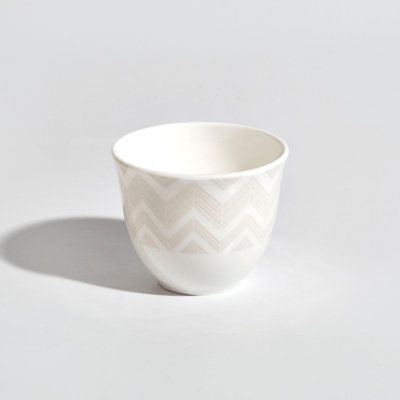 Missoni Arabic Cup Zig Zag White Luxury Box Set 6 Pcs. Diam. 3.3", H 2.3"