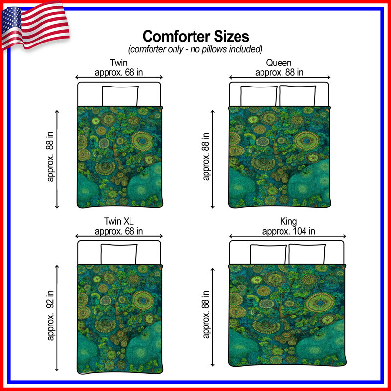 Tree Bedding Nature Comforter Bohemian, Queen