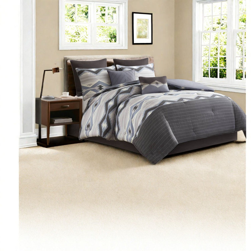 Ensemble de literie pour très grand lit californien, Confort rustique moderne en polyester