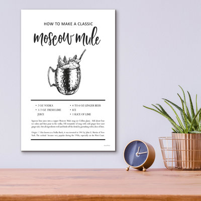 Epic Art 'Moscow Mule'  by Lettered & Lined Acrylic Glass Wall Art, 12" x 16"