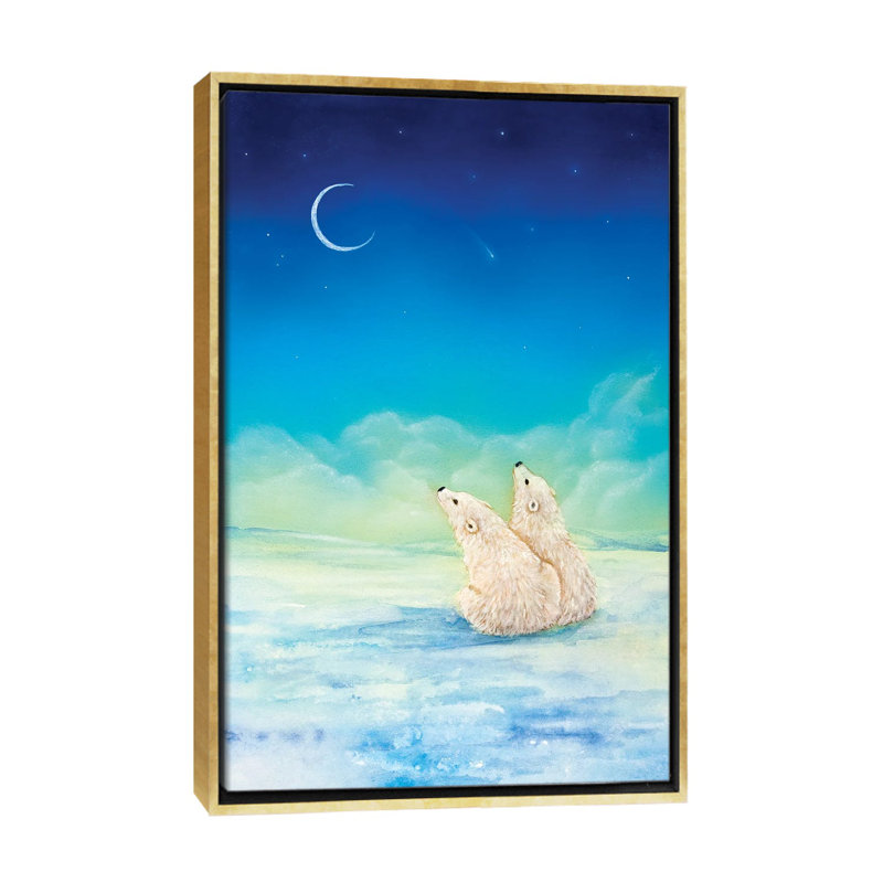 «Wish When a Star» par Cathy McClelland - reproduction d'art, H 26 po x l 18 po x 1,5 po, Toile encadrée d'or, Pas de tapis