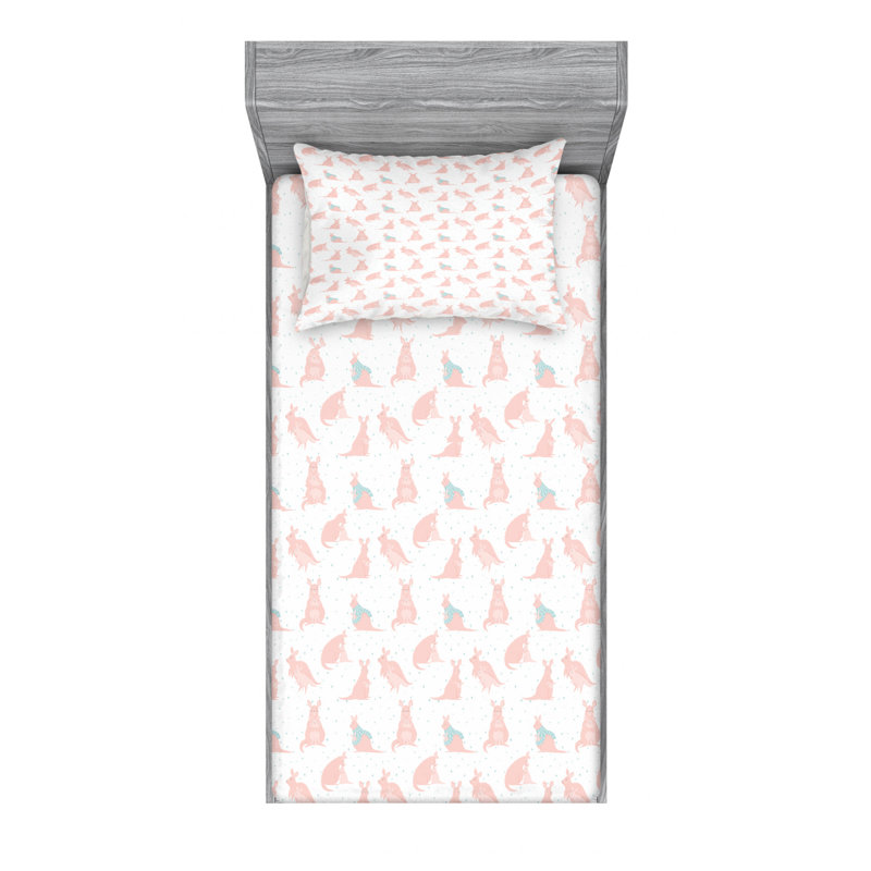 Microfiber Patterned Fitted Sheet, Twin XL Fitted Sheet with 1 Pillowcase
