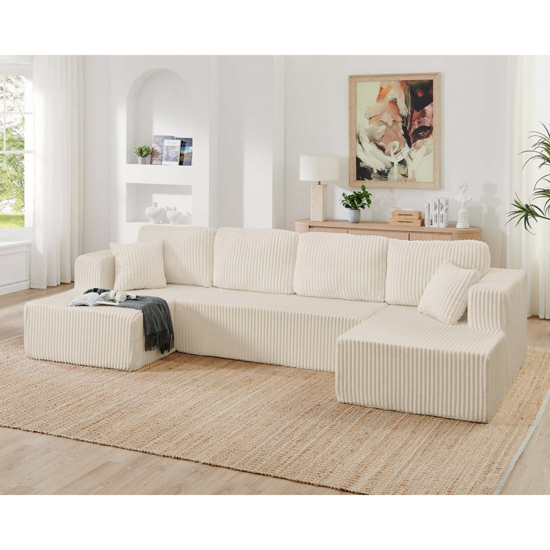 Canapé modulaire en U en forme de U avec conception peu encombrante et fonction de canapé-lit