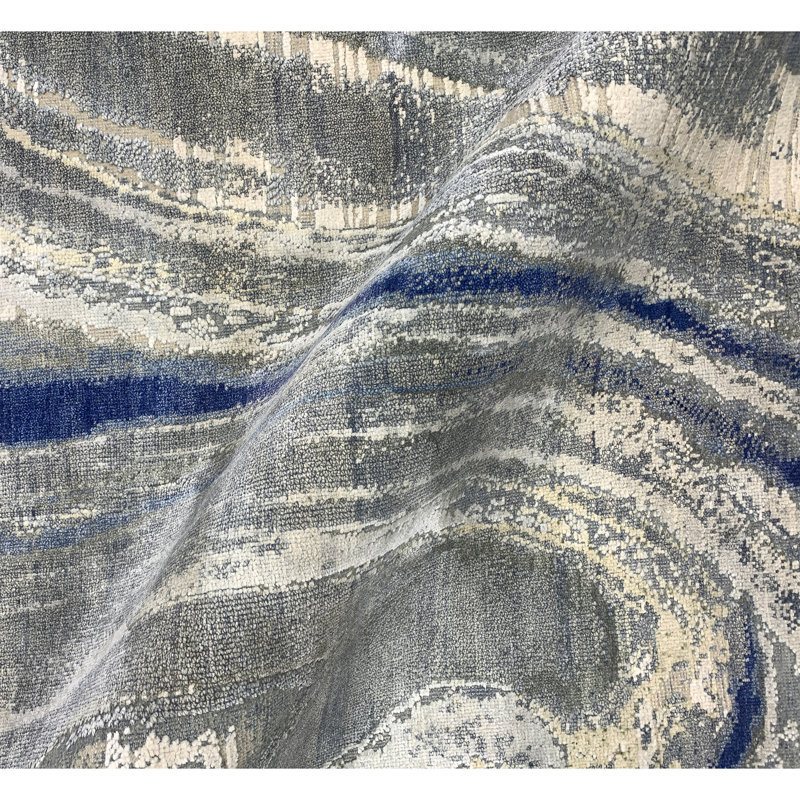 Canterbury Hand Woven Silk Abstract Area Rug, Rectangle 8' x 10'